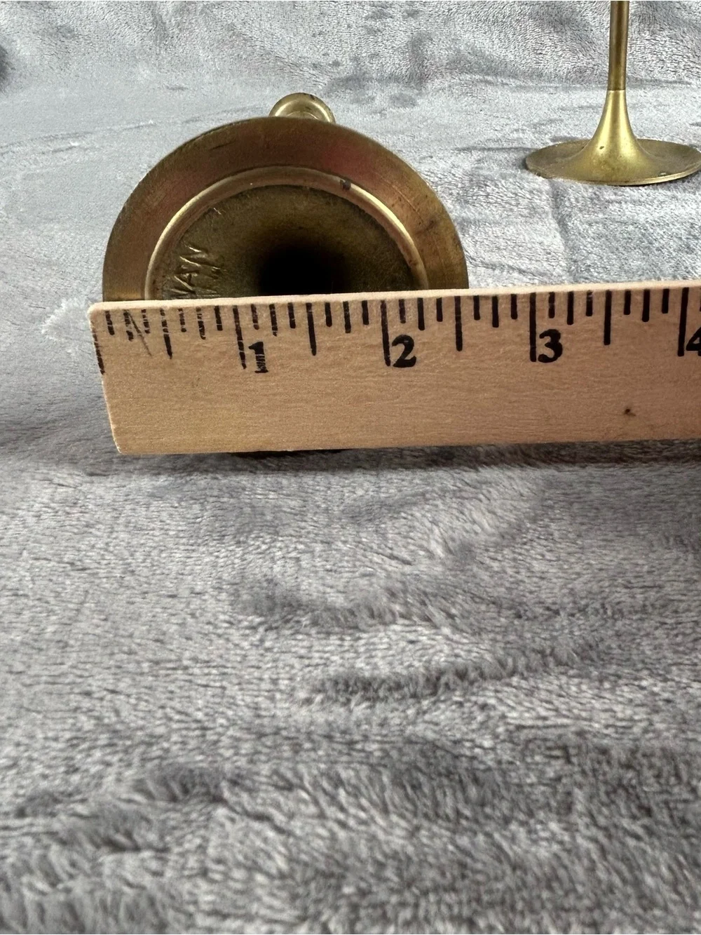 VTG Solid Brass Taper Candlestick Holders Set of 3 Graduated Gold‎ Patina Taiwan